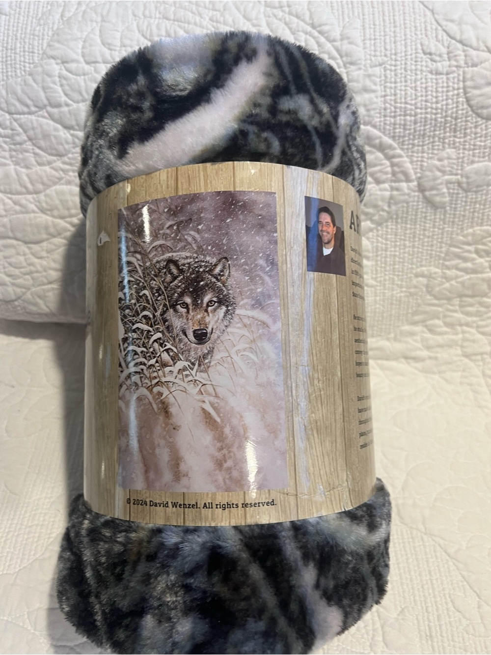 Wolf Throw Blanket 40x65" Extra Long Plush Bedding Rachelle Artist David Wenzel